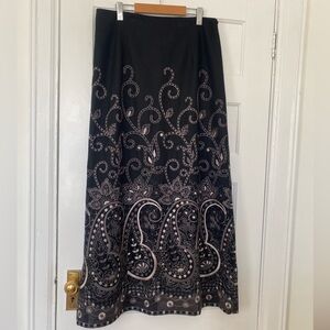 Talbots wool embroidered maxi skirt western bohemian
